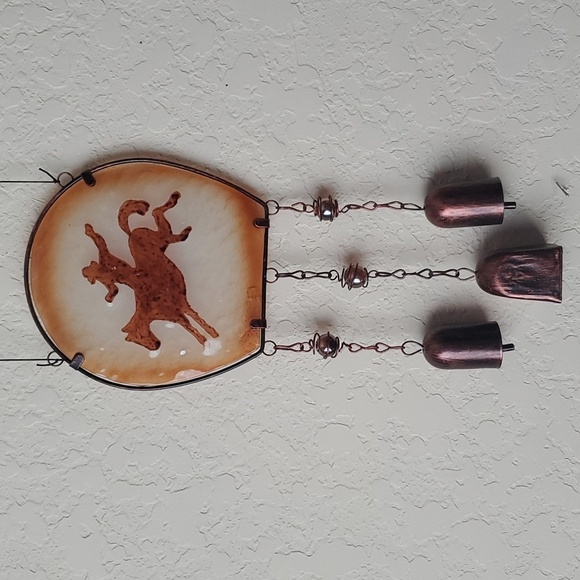 Metal/Glass Cowboy Rancher Wind Chime - Picture 4 of 5